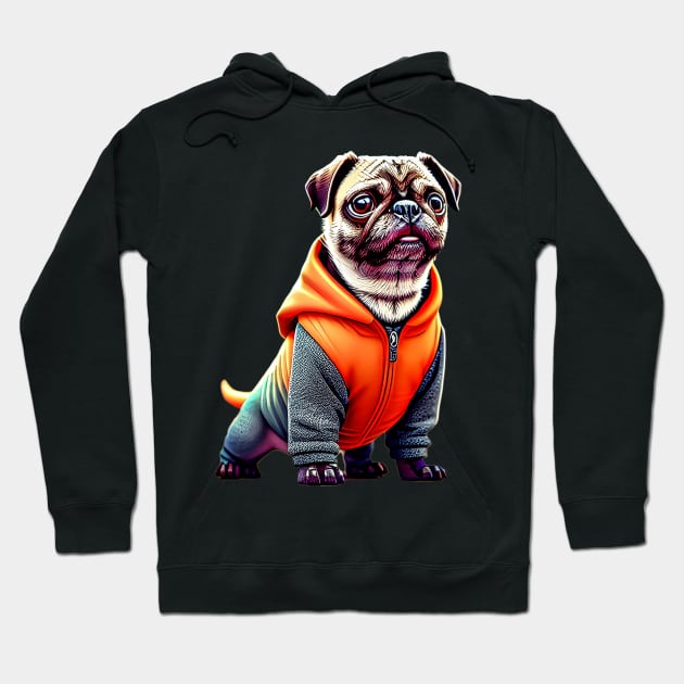 Godfather Pug in Gangsta Prisoner Costume - Adorable Dog in Hip Hop Jail Outfit Hoodie by fur-niche